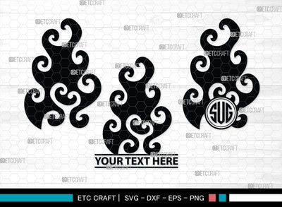 Fire Monogram, Fire Silhouette, Fire SVG, Flames Svg, Fire Flame Svg, Camp Fire Svg, SB00359 SVG ETC Craft 