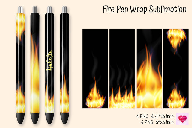 Fire Pen Wrap Sublimation. Fire Waterslide Pen Wraps Sublimation Kseniia designer 