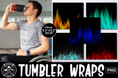 Fire Skinny Tumbler Wrap Sublimation Bundle|Tumbler Sublimation Last Frontier Design Co. 