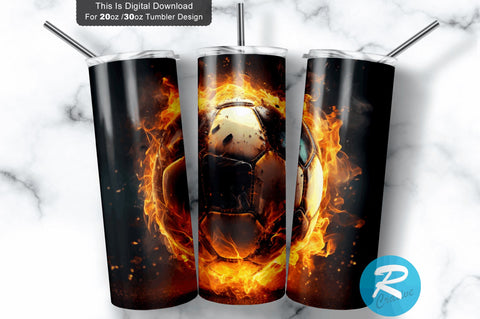 Fire Soccer 20 oz / 30 oz Skinny Tumbler Sublimation Regulrcrative 