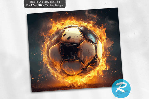 Fire Soccer 20 oz / 30 oz Skinny Tumbler Sublimation Regulrcrative 