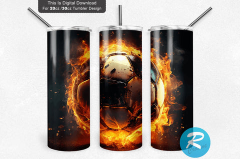 Fire Soccer 20 oz / 30 oz Skinny Tumbler Sublimation Regulrcrative 