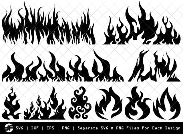 Fire SVG | Flame SVG | Silhouette Bundle | SVG Cut File SVG ETC Craft 