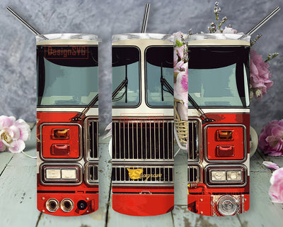 Fire Truck 20oz Full Tumbler Wrap, Fire Truck Tumbler PNG, Fireman Tumbler Desig, Truck Png, Firefighter Sublimation Design, InstantDownload Sublimation DesignSVG 