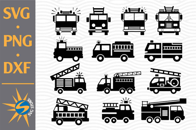 Fire Truck Silhouette SVG, PNG, DXF Digital Files Include SVG SVGStoreShop 