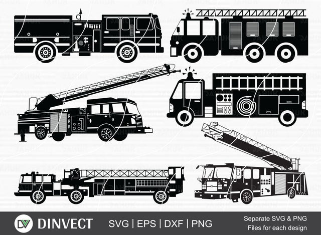 Fire Truck SVG, Fire Truck Bundle, Fire Truck Clipart, Firetruck SVG, clipart, Circuit design space, SVG Dinvect 