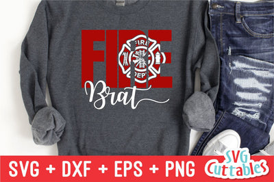 Firefighter Brat svg - Fire fighter - svg - dxf - eps - png - Occupation - Silhouette - Cricut File - Digital Cut File SVG Svg Cuttables 