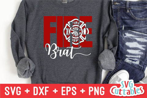 Firefighter Brat svg - Fire fighter - svg - dxf - eps - png - Occupation - Silhouette - Cricut File - Digital Cut File SVG Svg Cuttables 