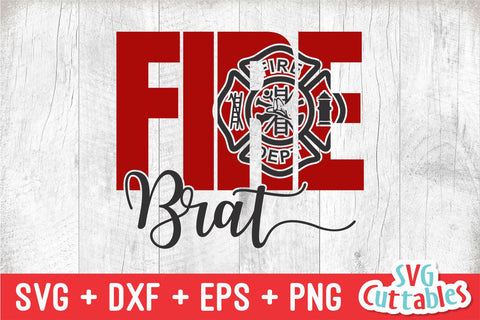 Firefighter Brat svg - Fire fighter - svg - dxf - eps - png - Occupation - Silhouette - Cricut File - Digital Cut File SVG Svg Cuttables 