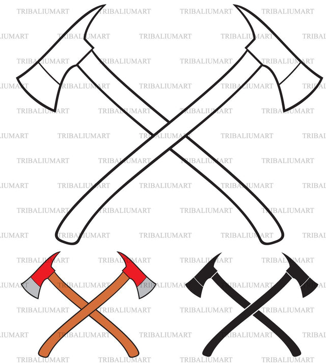 Firefighter crossed axes SVG TribaliumArtSF 