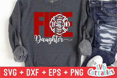 Firefighter Daughter svg - Fire fighter - svg - dxf - eps - png - Occupation - Silhouette - Cricut File - Digital Cut File SVG Svg Cuttables 