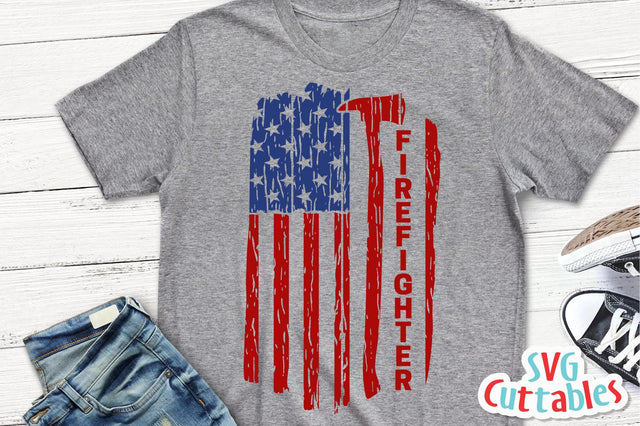 Firefighter Distressed Flag SVG Svg Cuttables 