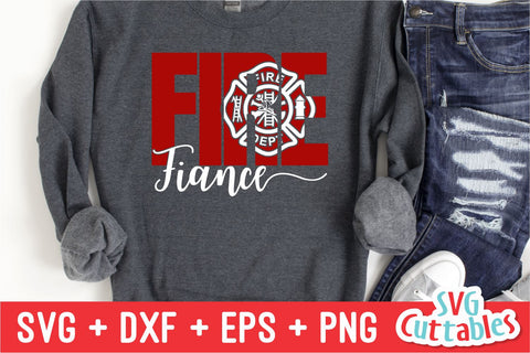 Firefighter Fiance svg - Fire fighter - svg - dxf - eps - png - Occupation - Silhouette - Cricut File - Digital Cut File SVG Svg Cuttables 