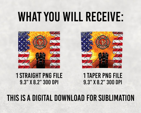 Firefighter Flag Thin Red Line 20 Oz Skinny Tumbler Sublimation Wrap Straight/Tapered PNG, Firefighter's Day Tumbler, Fire Rescue Tumbler Sublimation BOO-design 