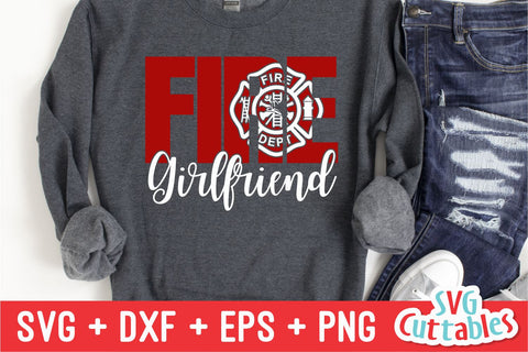 Firefighter Girlfriend svg - Fire fighter - svg - dxf - eps - png - Occupation - Silhouette - Cricut File - Digital Cut File SVG Svg Cuttables 