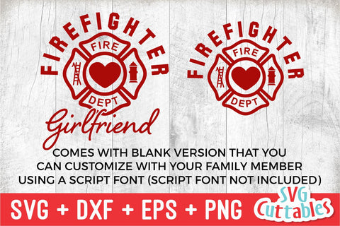 Firefighter Girlfriend svg - Fire fighter - svg - dxf - eps - png - Occupation - Silhouette - Cricut File - Digital Cut File SVG Svg Cuttables 