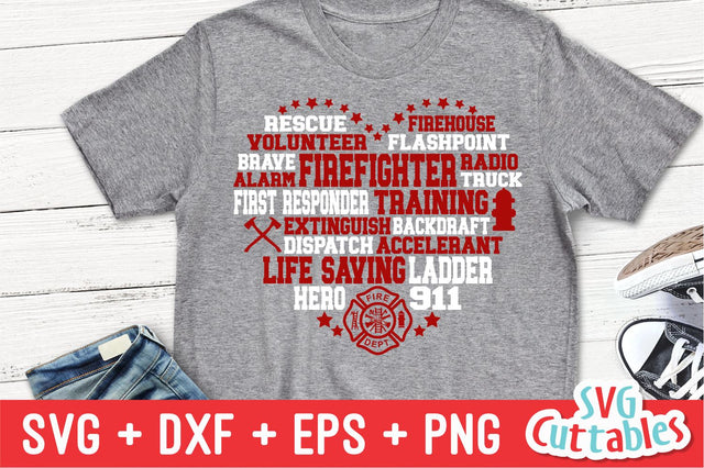 Firefighter Heart Subway Art SVG Svg Cuttables 