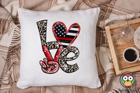 FireFighter LOVE PNG Sublimation Sublimation Owlsome.Designs 