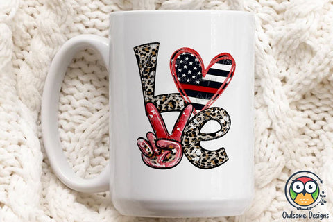 FireFighter LOVE PNG Sublimation Sublimation Owlsome.Designs 