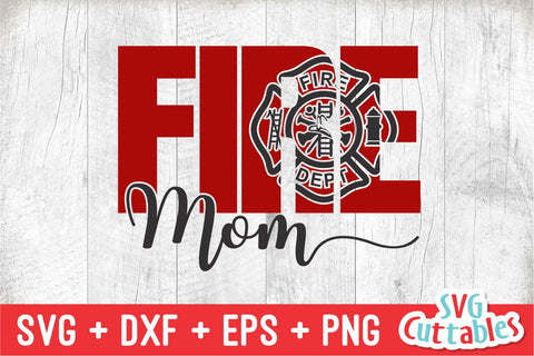 Firefighter Mom svg - Fire fighter - svg - dxf - eps - png - Occupation - Silhouette - Cricut File - Digital Cut File SVG Svg Cuttables 