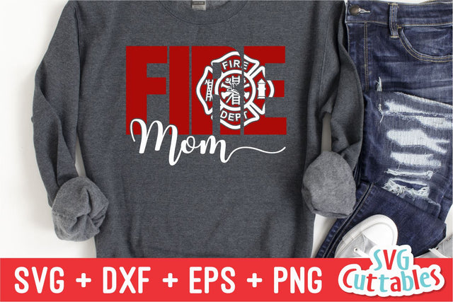 Firefighter Mom svg - Fire fighter - svg - dxf - eps - png - Occupation - Silhouette - Cricut File - Digital Cut File SVG Svg Cuttables 