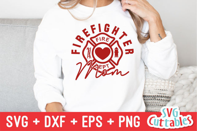 Firefighter Mom svg - Fire fighter - svg - dxf - eps - png - Occupation - Silhouette - Cricut File - Digital Cut File SVG Svg Cuttables 