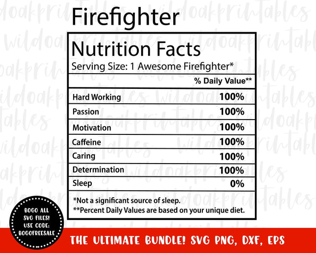 firefighter nutrition facts labels svg, firefighter svg, firefighter svg, firefighter nutrition facts label, firefighter file svgs SVG WildOakSVG 