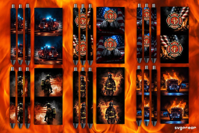 Firefighter Pen Wraps Bundle | Sublimation SVG SvgOcean 