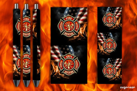 Firefighter Pen Wraps Bundle | Sublimation SVG SvgOcean 