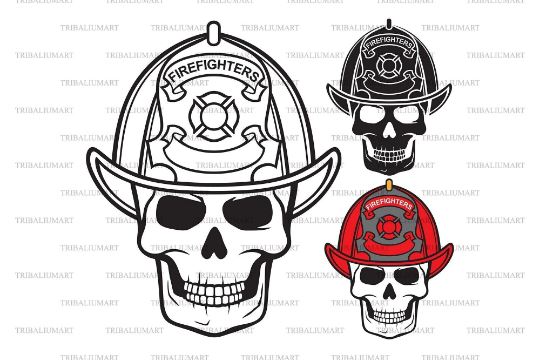 Firefighter Skull SVG TribaliumArtSF 