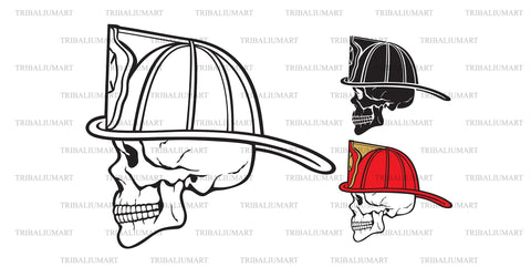Firefighter Skull SVG TribaliumArtSF 
