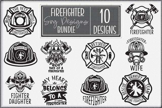 Firefighter SVG Designs Bundle SVG Creativeart88 