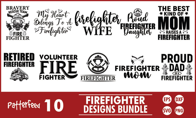 Firefighter SVG Designs Bundle SVG PatternFeed8 