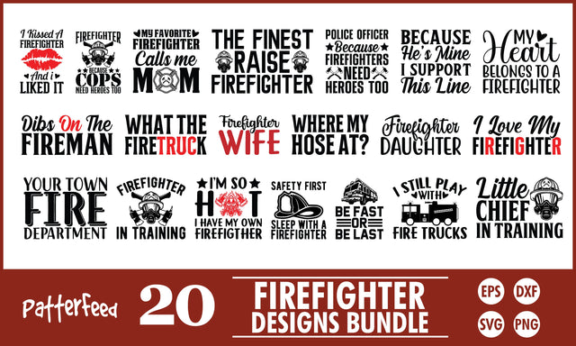 Firefighter SVG Designs Bundle SVG PatternFeed8 
