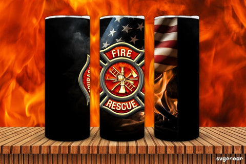 Firefighter Tumbler Wrap | 20 oz | Sublimation SVG SvgOcean 