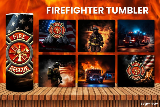Firefighter Tumbler Wrap | 20 oz | Sublimation SVG SvgOcean 