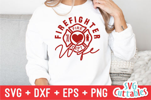 Firefighter Wife svg - Fire fighter - svg - dxf - eps - png - Occupation - Silhouette - Cricut File - Digital Cut File SVG Svg Cuttables 