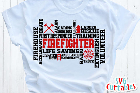 Firefighter Word Art SVG Svg Cuttables 
