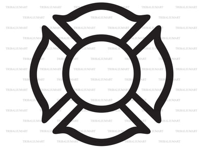 Firefighters Maltese Cross Symbol SVG TribaliumArtSF 
