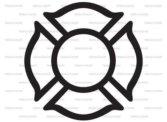 Firefighters Maltese Cross Symbol SVG TribaliumArtSF 