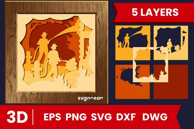 Firefighters Work Shadow Box SVG SVG SvgOcean 