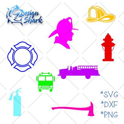 Fireman Set SVG Design Shark 