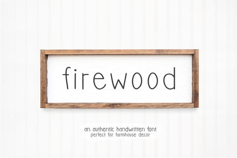 Firewood - Handwritten Farmhouse Font Font KA Designs 