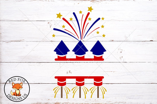 Firework Monogram SVG PNG DXF | 4th of July Design SVG RedFoxDesignsUS 