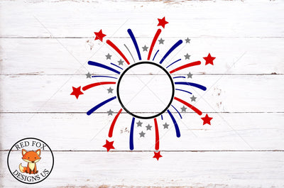 Firework Monogram SVG PNG DXF | 4th of July Design SVG RedFoxDesignsUS 