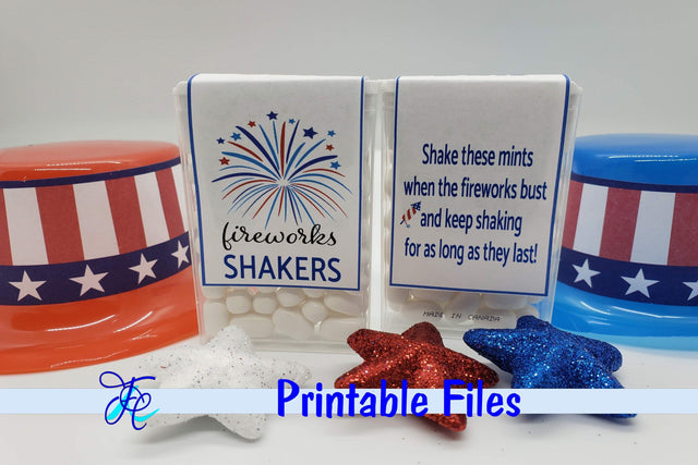 Firework Shakers Blue - Tic Tac Label 3D Paper Family Creations 
