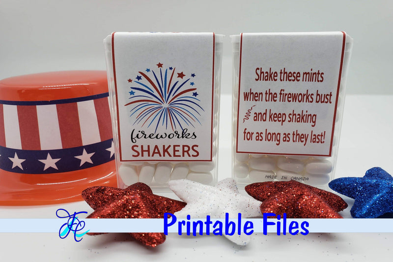 Firework Shakers Red - Tic Tac Labels 3D Paper Family Creations 