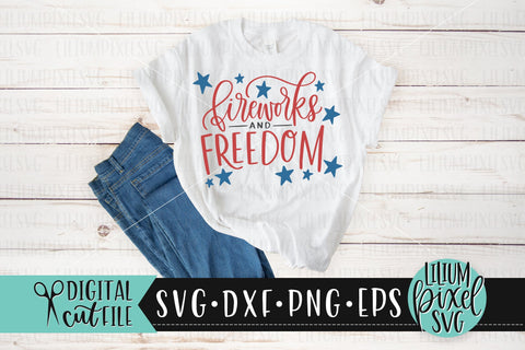 Fireworks and Freedom - Fourth of July SVG SVG Lilium Pixel SVG 