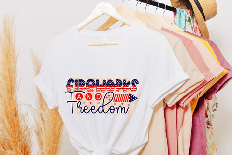 Fireworks and Freedom, Patriotic Sublimation PNG Sublimation CraftLabSVG 
