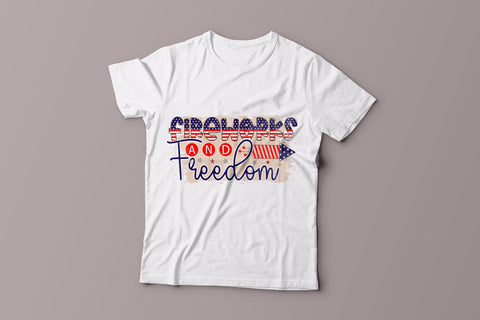 Fireworks and Freedom, Patriotic Sublimation PNG Sublimation CraftLabSVG 